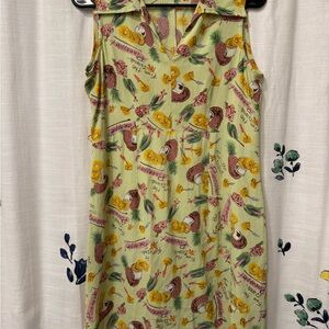 Tropical Print Sleeveless Dress